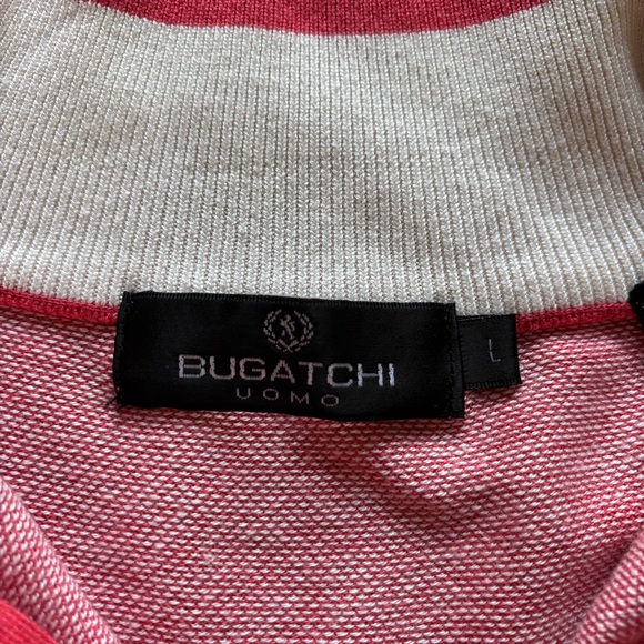 Men's Bugatchi Salmon color Half-Zip Sweater - Picture 5 of 8